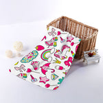 White Girly Unicorn Pattern Print Towel