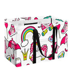 White Girly Unicorn Pattern Print Utility Tote Bag