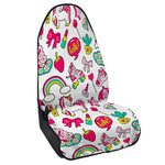 White Girly Unicorn Pattern Print Waterproof Car Seat Cover