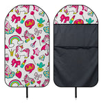 White Girly Unicorn Pattern Print Waterproof Car Seat Cover
