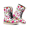 White Girly Unicorn Pattern Print Winter Boots