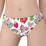 White Girly Unicorn Pattern Print Women's Panties