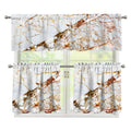 White Gold Grunge Marble Print 3 Piece Kitchen Curtains