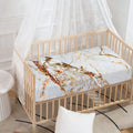 White Gold Grunge Marble Print Baby Crib Sheet