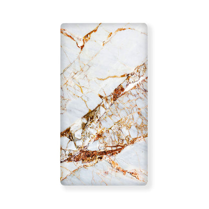 White Gold Grunge Marble Print Baby Crib Sheet