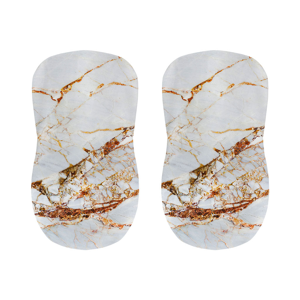 White Gold Grunge Marble Print Bar Stool Covers