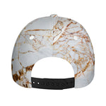 White Gold Grunge Marble Print Baseball Cap