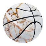 White Gold Grunge Marble Print Basketball