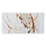 White Gold Grunge Marble Print Beach Towel