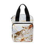 White Gold Grunge Marble Print Bible Tote Bag