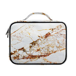 White Gold Grunge Marble Print Briefcase Bible Bag