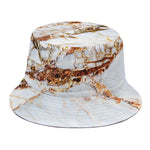 White Gold Grunge Marble Print Bucket Hat