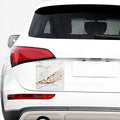 White Gold Grunge Marble Print Car Sticker