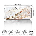 White Gold Grunge Marble Print Car Windshield Sun Shade