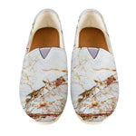 White Gold Grunge Marble Print Casual Shoes