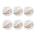 White Gold Grunge Marble Print Coaster Set
