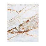 White Gold Grunge Marble Print Curtain