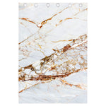 White Gold Grunge Marble Print Curtain
