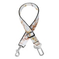 White Gold Grunge Marble Print Dog Seat Belt