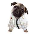 White Gold Grunge Marble Print Dog Zip Up Hoodie