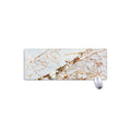 White Gold Grunge Marble Print Extended Mouse Pad