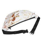 White Gold Grunge Marble Print Fanny Pack