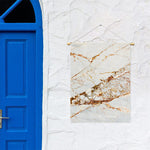 White Gold Grunge Marble Print Garden Flag