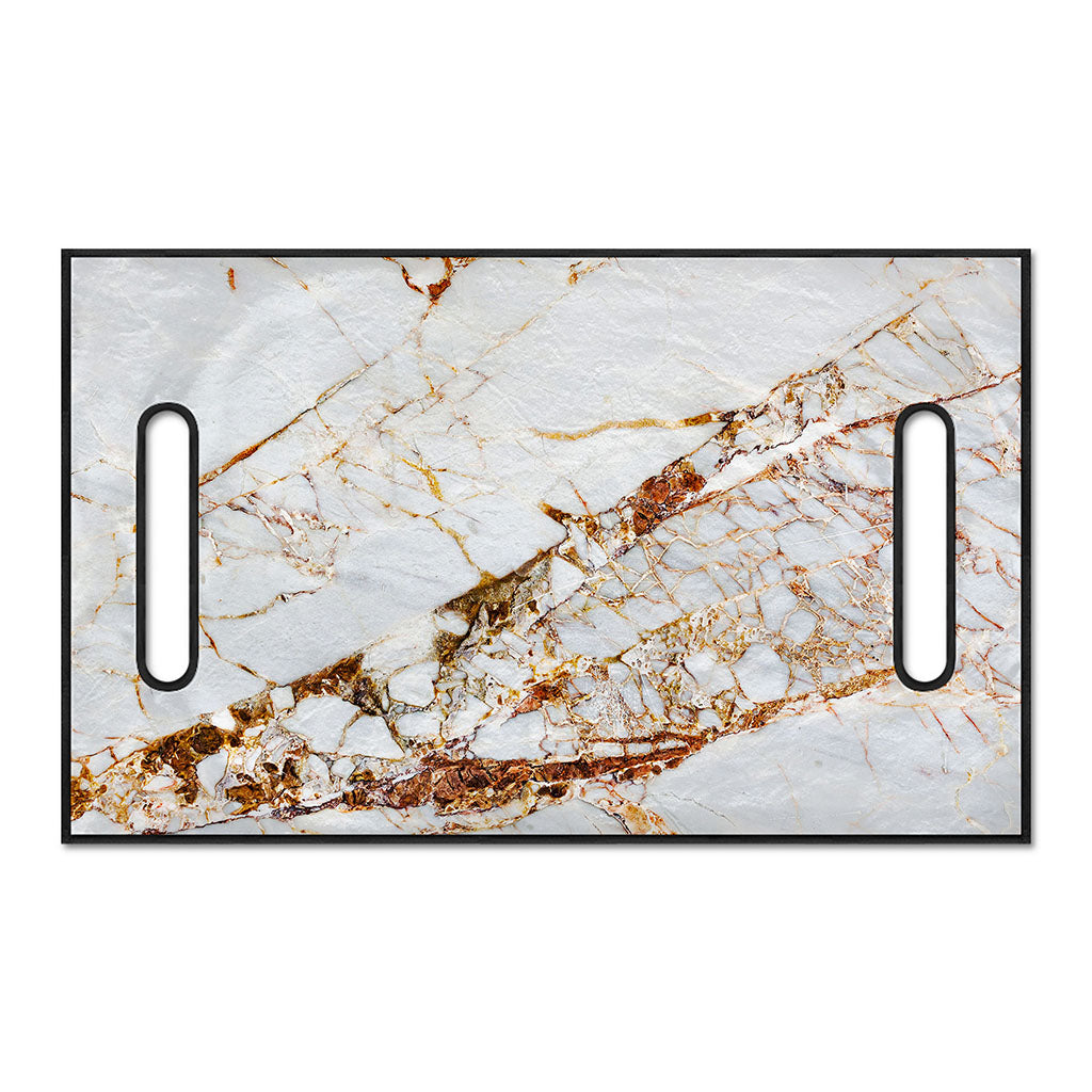 White Gold Grunge Marble Print Golf Cart Seat Cover