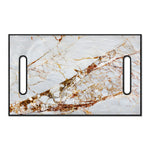 White Gold Grunge Marble Print Golf Cart Seat Cover