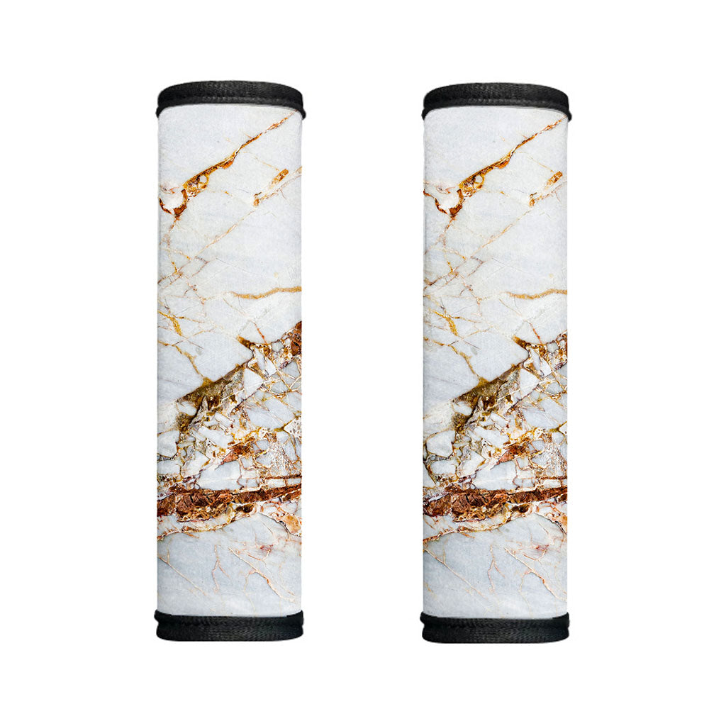 White Gold Grunge Marble Print Handle Covers