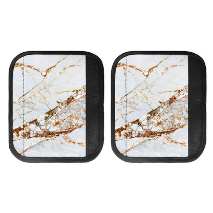 White Gold Grunge Marble Print Handle Covers