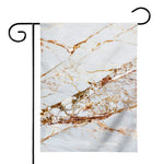 White Gold Grunge Marble Print House Flag