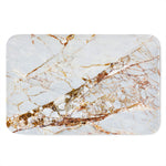 White Gold Grunge Marble Print Indoor Door Mat
