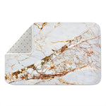 White Gold Grunge Marble Print Indoor Door Mat