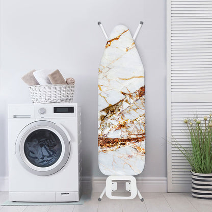 White Gold Grunge Marble Print Ironing Board Cover