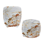 White Gold Grunge Marble Print Office Chair Cover