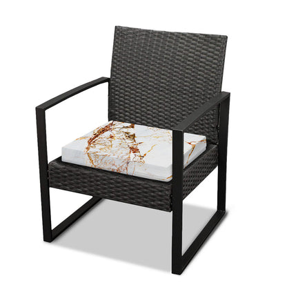 White Gold Grunge Marble Print Outdoor Seat Cushion Cover