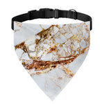 White Gold Grunge Marble Print Over The Collar Dog Bandana