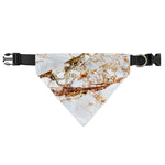 White Gold Grunge Marble Print Over The Collar Dog Bandana