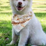 White Gold Grunge Marble Print Over The Collar Dog Bandana