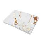 White Gold Grunge Marble Print Pet Cooling Mat Cover