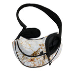 White Gold Grunge Marble Print Pet Sling Carrier