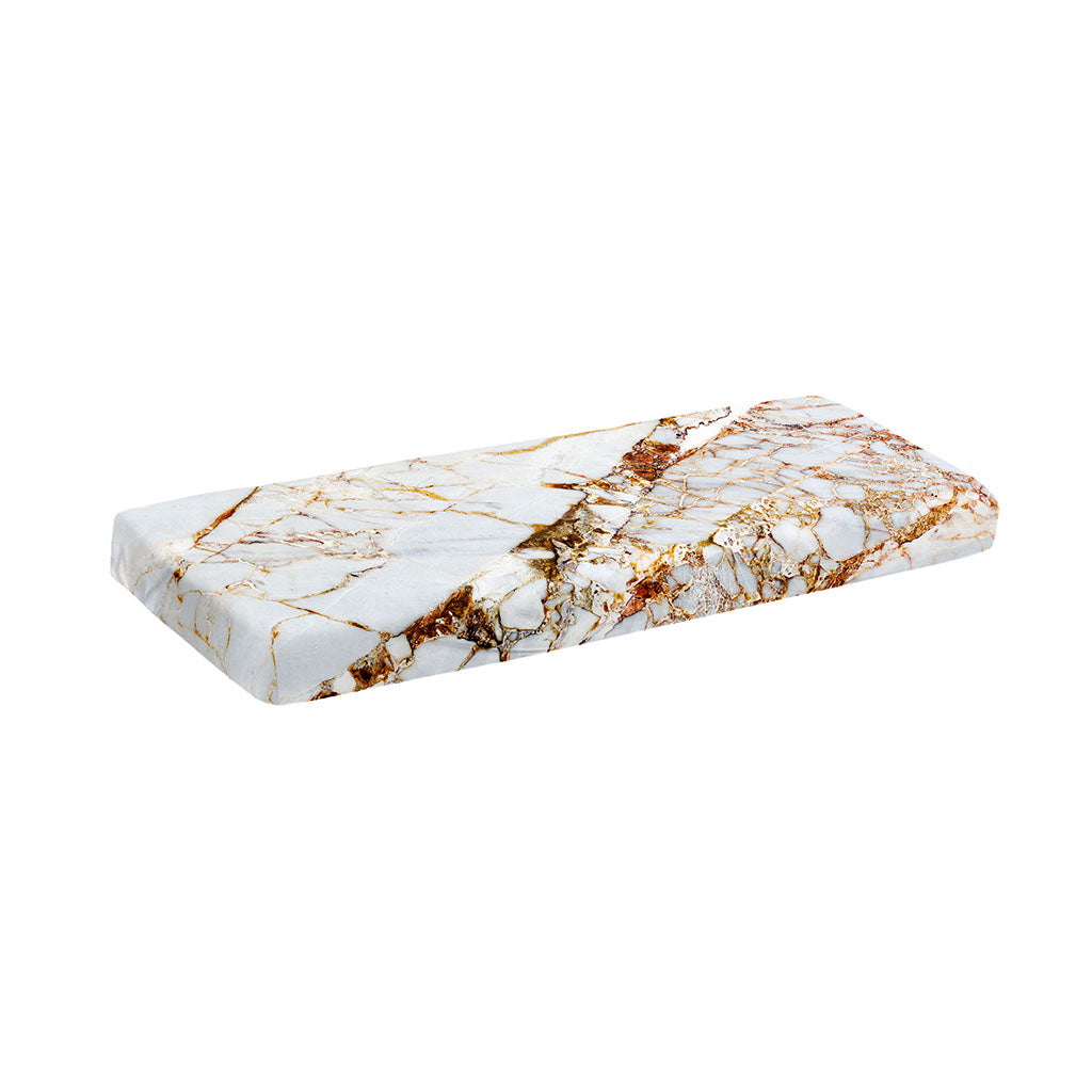 White Gold Grunge Marble Print Piano Keyboard Cover