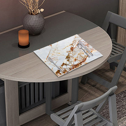 White Gold Grunge Marble Print Placemat