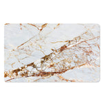 White Gold Grunge Marble Print Polyester Doormat