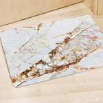 White Gold Grunge Marble Print Polyester Doormat