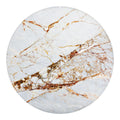 White Gold Grunge Marble Print Round Blanket