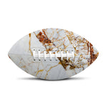 White Gold Grunge Marble Print Rugby Ball