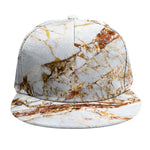 White Gold Grunge Marble Print Snapback Cap