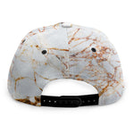 White Gold Grunge Marble Print Snapback Cap